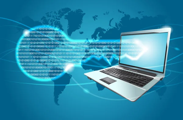 Concepto de seguridad de datos portátil y clave —  Fotos de Stock