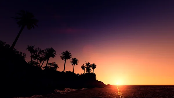 Острів на пляжі заходу сонця — стокове фото