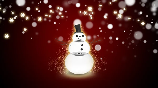 Snowman with light star — Stock Photo, Image