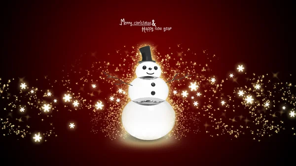 Snowman with light star — Stock Photo, Image