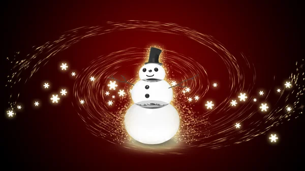 Snowman with light star — Stock Photo, Image