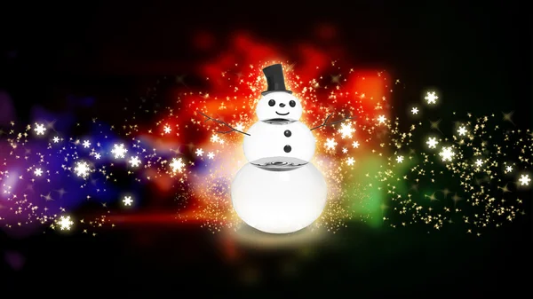 Muñeco de nieve con estrella de luz — Foto de Stock