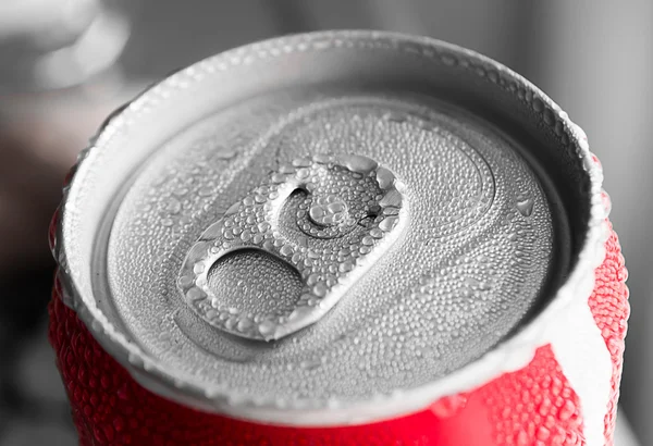 Water drop on soda cans