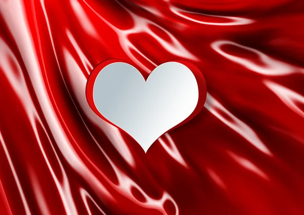 Heart shape on silk — Stock Photo, Image