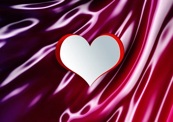 Kształt serca na jedwabiu — Zdjęcie stockowe