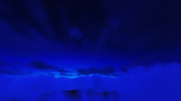 Natten stjärnor i himlen och moln — Stockfoto