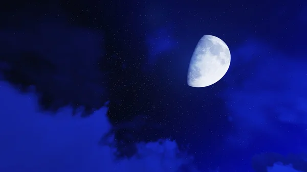 Night stars in sky and cloud with moon — Stock Photo, Image