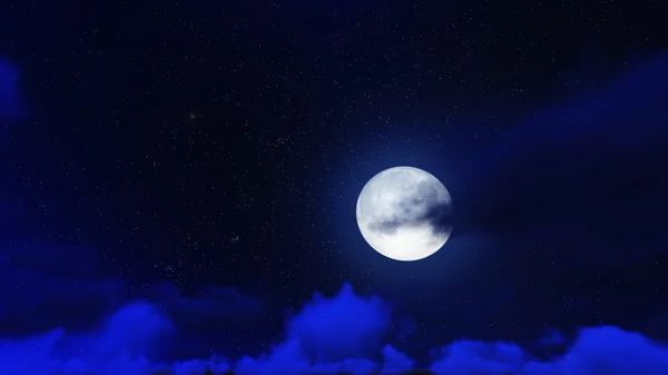 Night stars in sky and cloud with moon — Stock Photo, Image