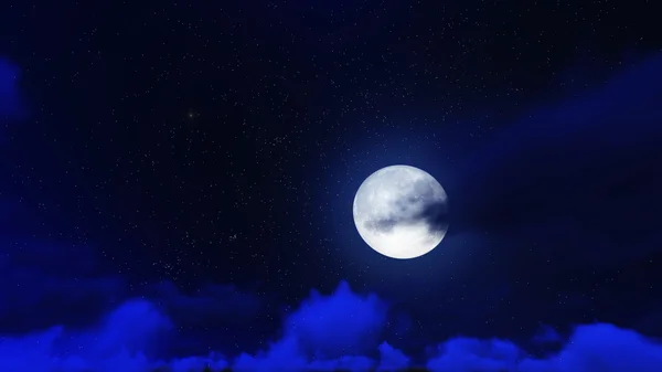 Nacht sterren in hemel en cloud met maan Rechtenvrije Stockafbeeldingen