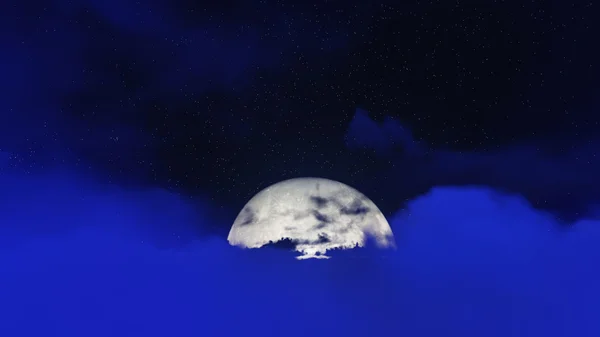 Natten stjärnor i himlen och molnet med månen Royaltyfria Stockbilder