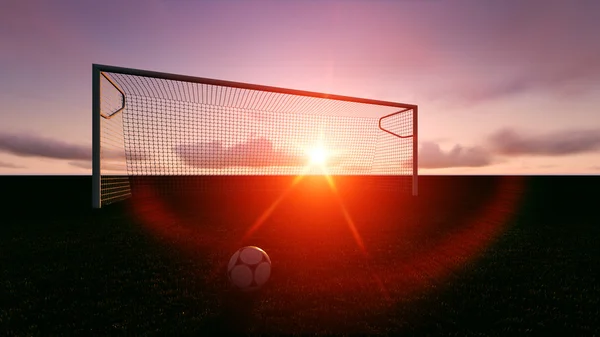 Gol de fútbol en el campo de fútbol —  Fotos de Stock