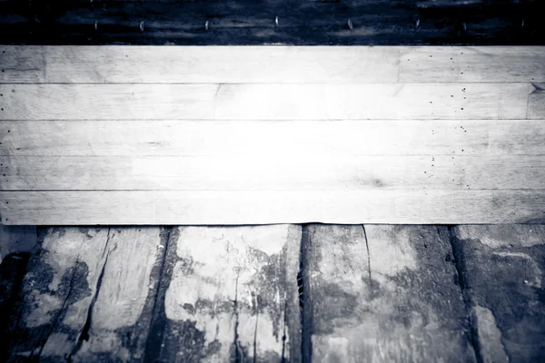 Wood floor and dirty wall surface of wooden — Stock Photo, Image