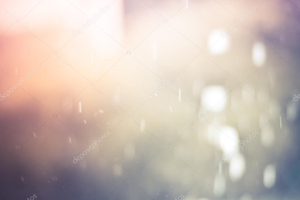 blur of rainy day background with vintage color tone