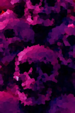 Bir yığın kafatası boyalı cam efekt arka planı.