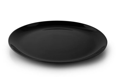 Düz boş plaka beyaz arkaplanda izole edildi.