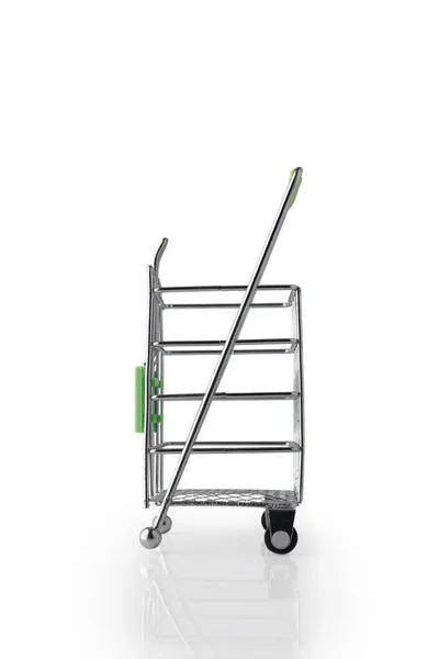 Empty Cargo Handling Trolley White Background Isolated White Background Side — Stock Photo, Image