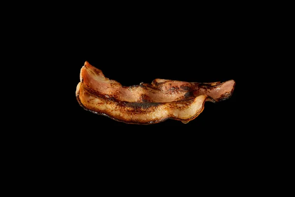 Tranches Bacon Frit Isolé Sur Fond Blanc Ingrédient — Photo