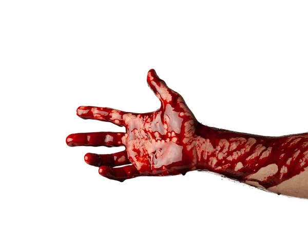 Bloody Hand Isolated White Background — Stock Photo, Image