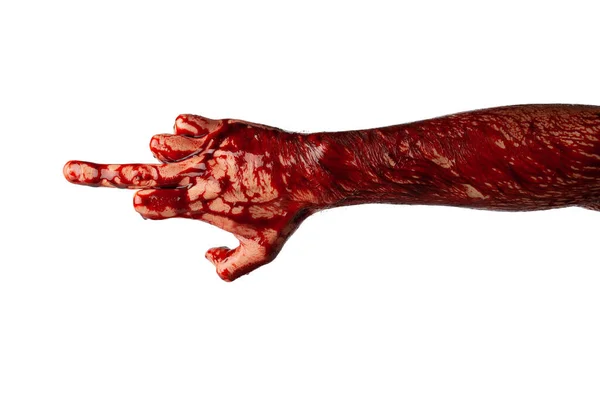 Tangan Berdarah Diisolasi Pada Latar Belakang Putih — Stok Foto