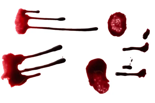 Krvavé Kapky Kapky Izolované Bílém Pozadí — Stock fotografie
