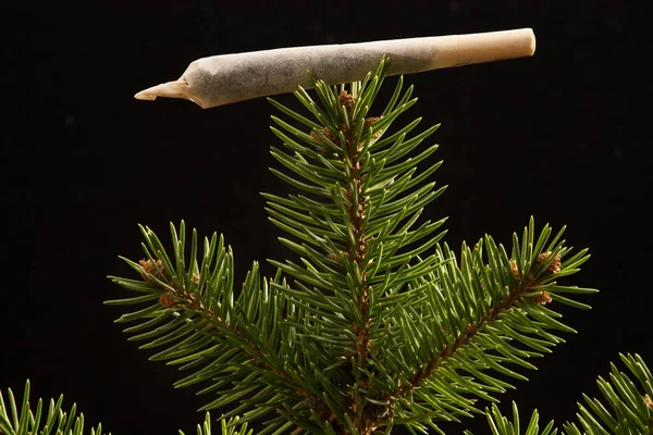 Árvore Natal Festiva Com Pijama Maconha Forma Brinquedo Árvore Natal — Fotografia de Stock