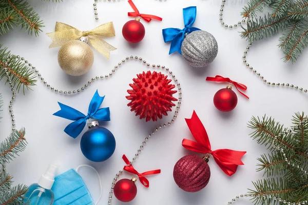 Protección Salud Durante Las Vacaciones Navidad Año Nuevo Concepto Covidio —  Fotos de Stock