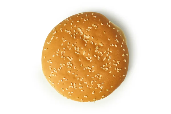 Burger Bun Sesame Seeds Isolated White Background — Stock Photo, Image