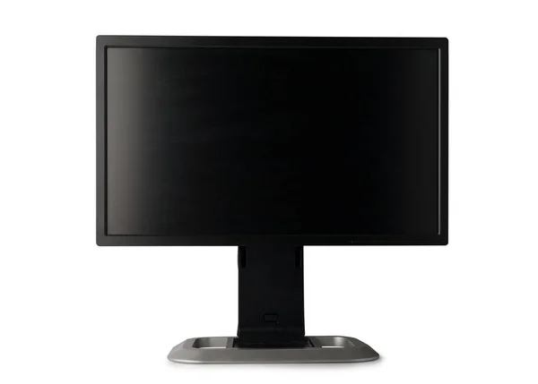 Widescreen Black Monitor Isolated White Background Switched — Stock Photo, Image