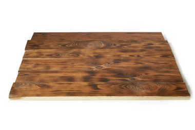 Boş tahta tahtayı beyaz arkaplan görünümünde izole et.