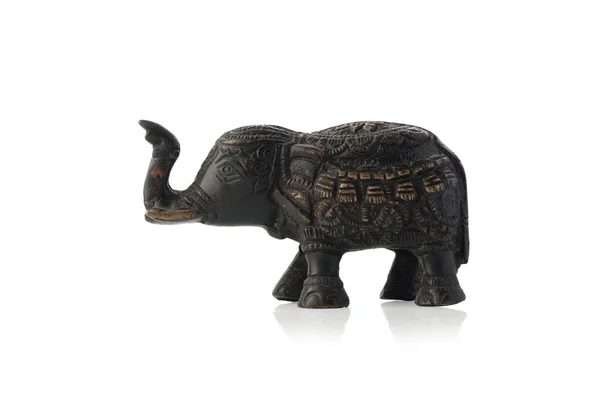 Figura Recuerdo Estatuilla Elefante Aislado Sobre Fondo Blanco — Foto de Stock