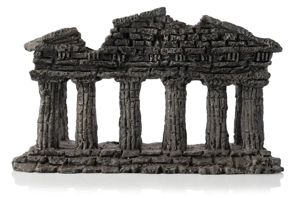 Decoración Decorativa Forma Columnas Antiguas Antiguas Acuario Aislado Sobre Fondo — Foto de Stock