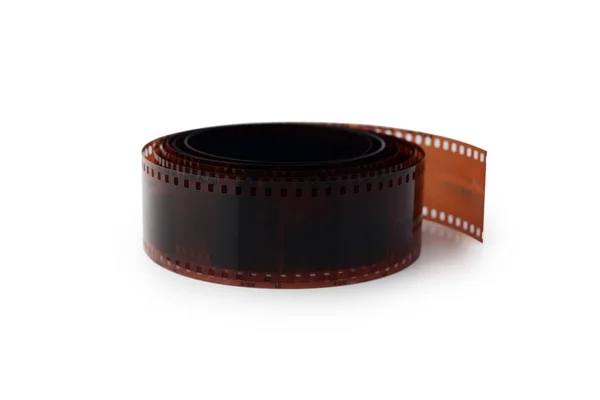 Rolo Fita Tira Filme 35Mm Isolado Fundo Branco — Fotografia de Stock