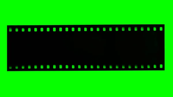 Peça Tira Filme 35Mm Isolada Fundo Chave Chroma — Fotografia de Stock