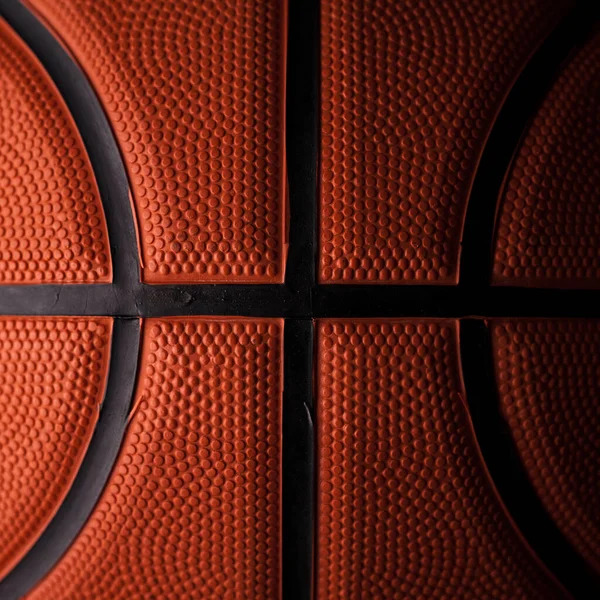 Baloncesto Caucho Naranja Bola Primer Plano Textura Fondo — Foto de Stock