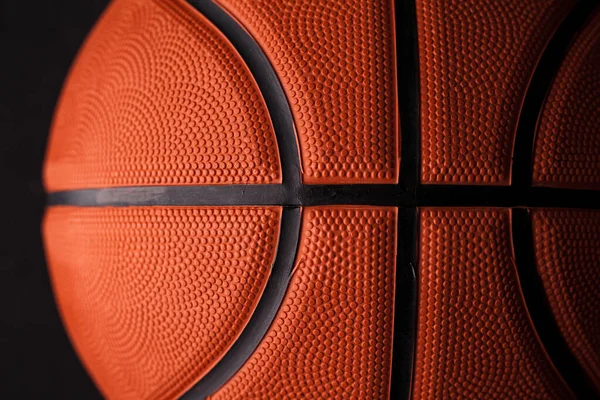 Baloncesto Caucho Naranja Bola Primer Plano Textura Fondo — Foto de Stock