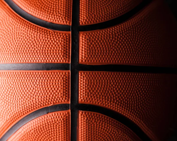 Basketbal Rubber Oranje Bal Close Textuur Achtergrond — Stockfoto