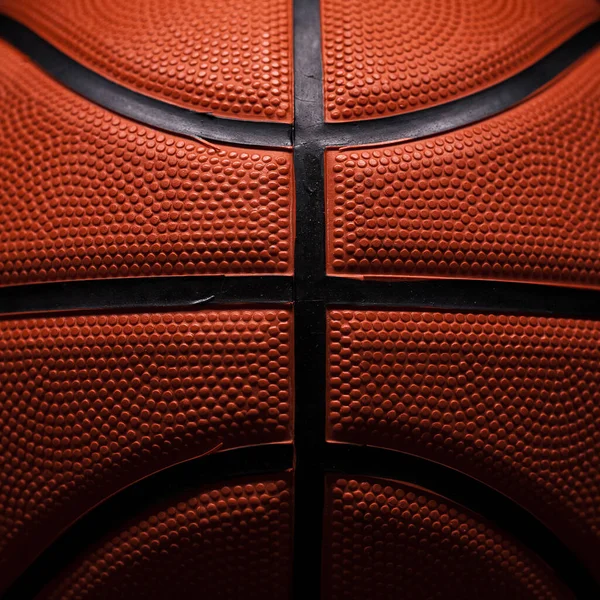 Baloncesto Caucho Naranja Bola Primer Plano Textura Fondo — Foto de Stock