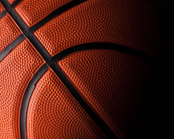 Baloncesto Caucho Naranja Bola Primer Plano Textura Fondo — Foto de Stock