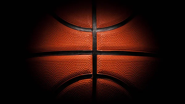 Basketball Caoutchouc Orange Balle Gros Plan Texture Fond — Photo