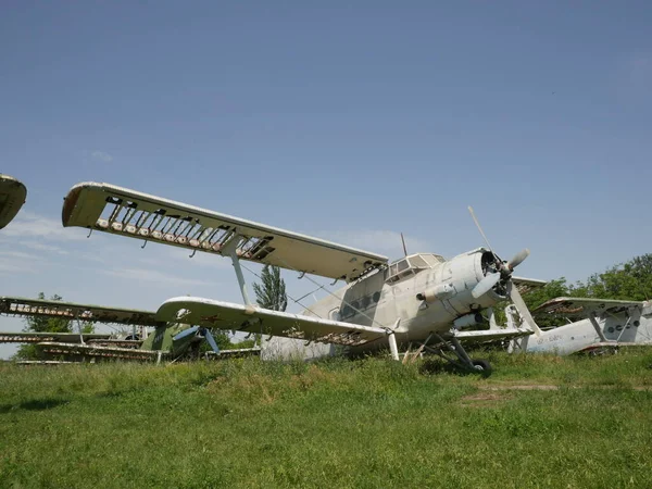 Vieil Avion Abandonné Base Des Avions Brisés Abandonnés — Photo