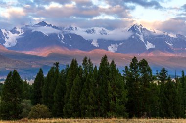 dağlar bulutlar gündoğumu orman kar
