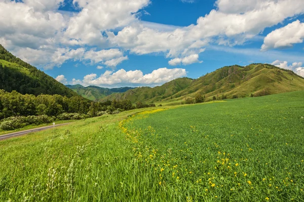 Mountains, fields, meadows, sky, background - Stock Image - Everypixel