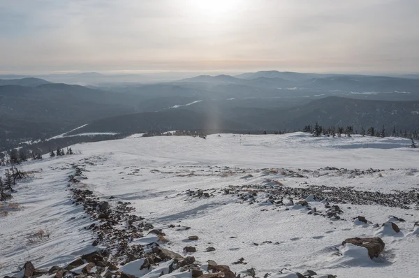 Top view mountain ski slop — Stock Photo, Image