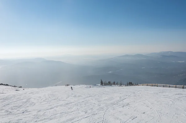 Top view mountain ski slop — Stock Photo, Image