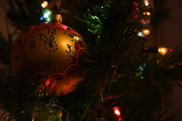 Christmas tree toy lights — Stock Photo, Image