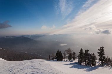 kayak dağ yamaçlarında kış gündoğumu