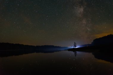 yıldızlı lake Samanyolu gökyüzü