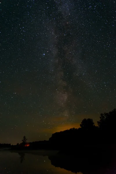 Estrella lago cielo lechoso Vía — Foto de Stock