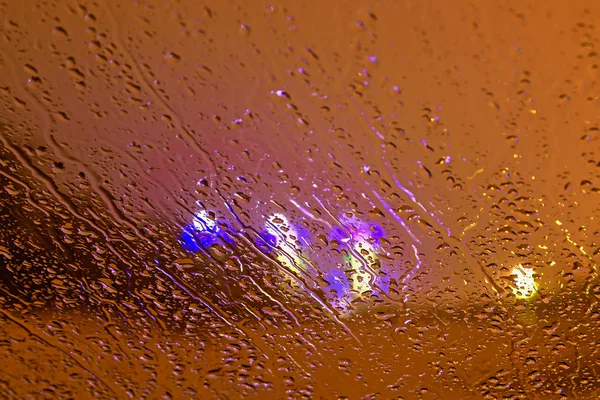 Vodní kapky deště auto okna — Stock fotografie