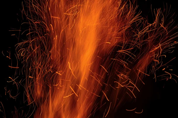 Fire spark flame bonfire tracks — Stock Photo, Image